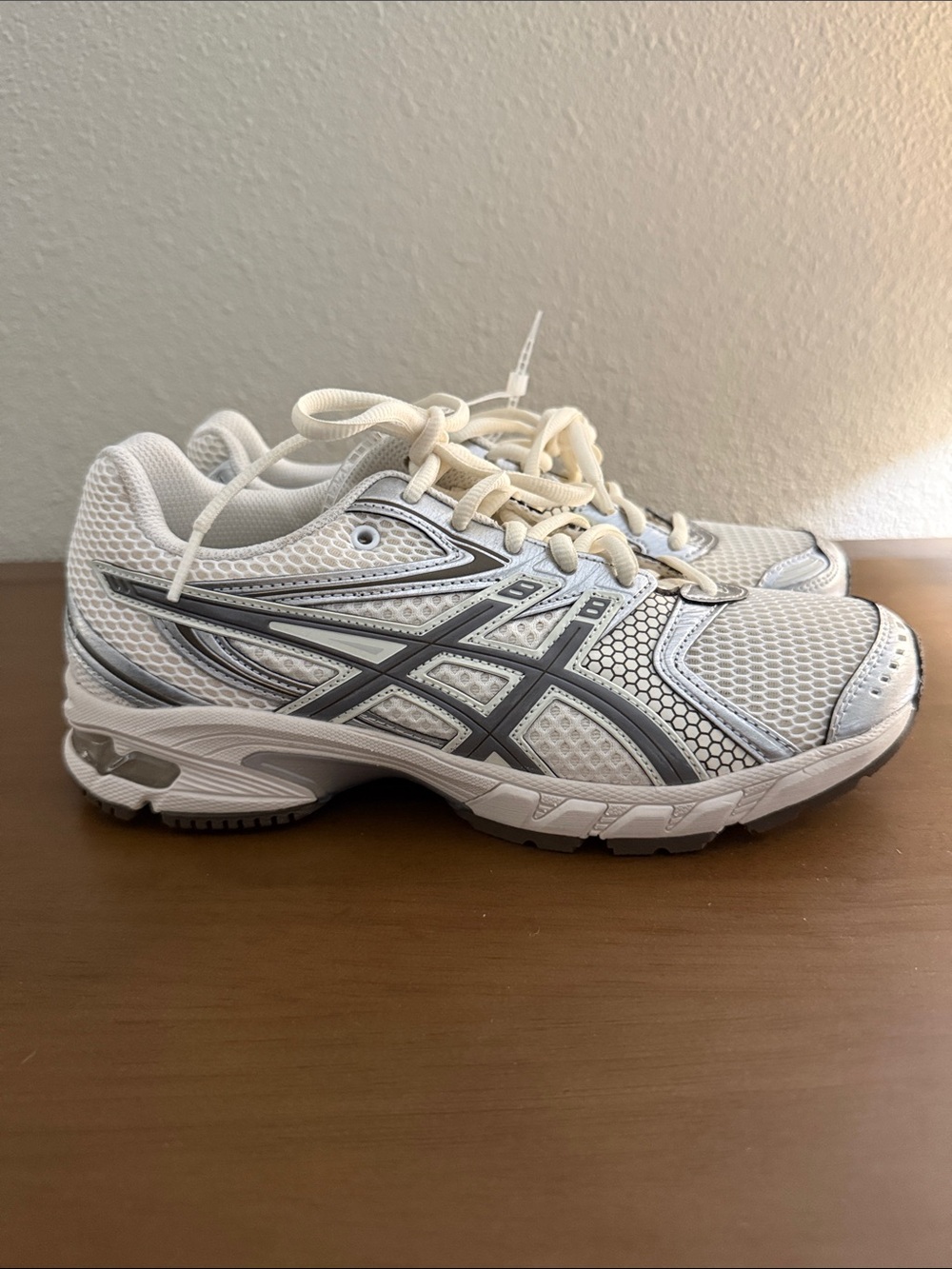 ASICS White and Silver Women's Athletic Sneakers